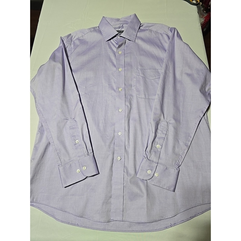 Club Room Performance Mens 17 Purple Button Down Long Sleeve‎ Shirt